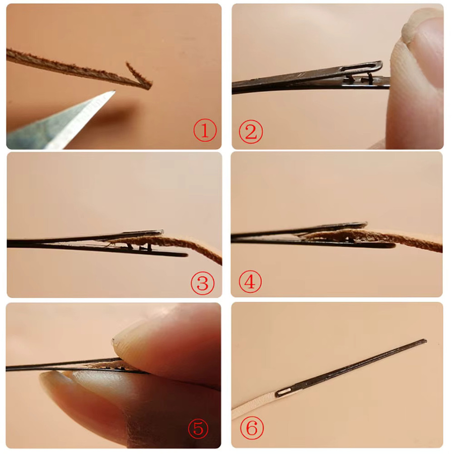 QJH Flache Leder-Nähnadel aus Metall in Silber, Größe 2, Schnürnadel für DIY-Projekte - Bild 2