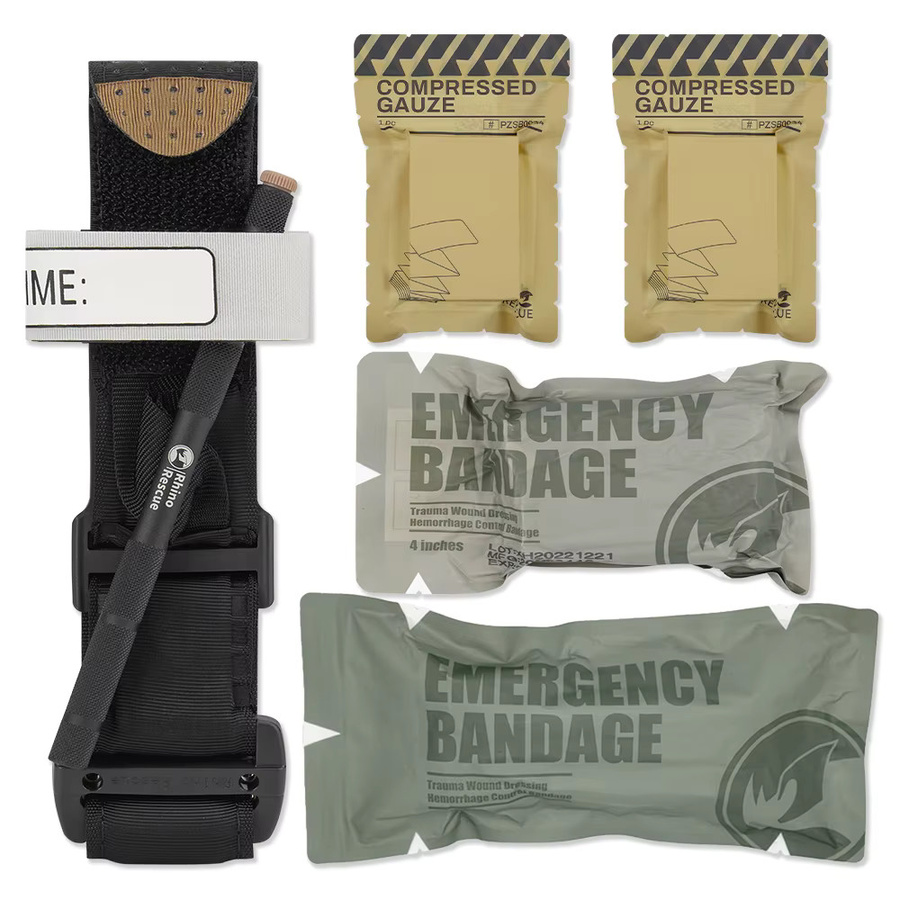 Rhino Rescue Trauma-Kit Taktisches Erste-Hilfe-Set mit Tourniquet und Verbandmaterial in Schwarz - Bild 1