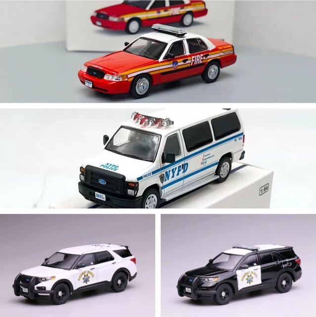 JKM Ford New York City Serie NYPD NY FIRE DEPT, Automodell, 1:64, Metall - Bild 1