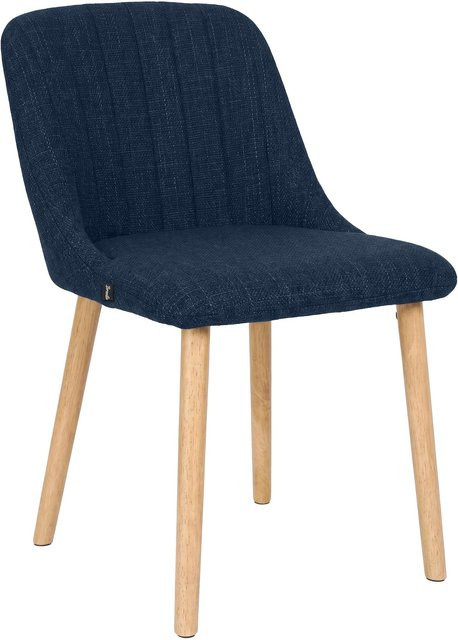CLP Esszimmerstuhl Arie gepolstert mit Lehne in Blau mit Stoffbezug und Holzgestell im Scandinavian Design für Küche und Wohnbereich - Bild 1
