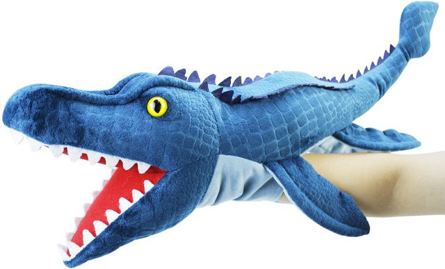 Dinosaurier Handpuppe Plüsch, Triceratops Tyrannosaurus Dilophosaurus, ab 14 Jahre - Bild 1