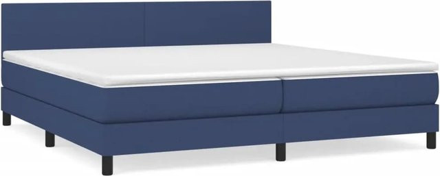 vidaXL Boxspringbett mit Matratze Hybrid-Design in Blau, B/T/H: 200 x 200 x 78 cm - Bild 1