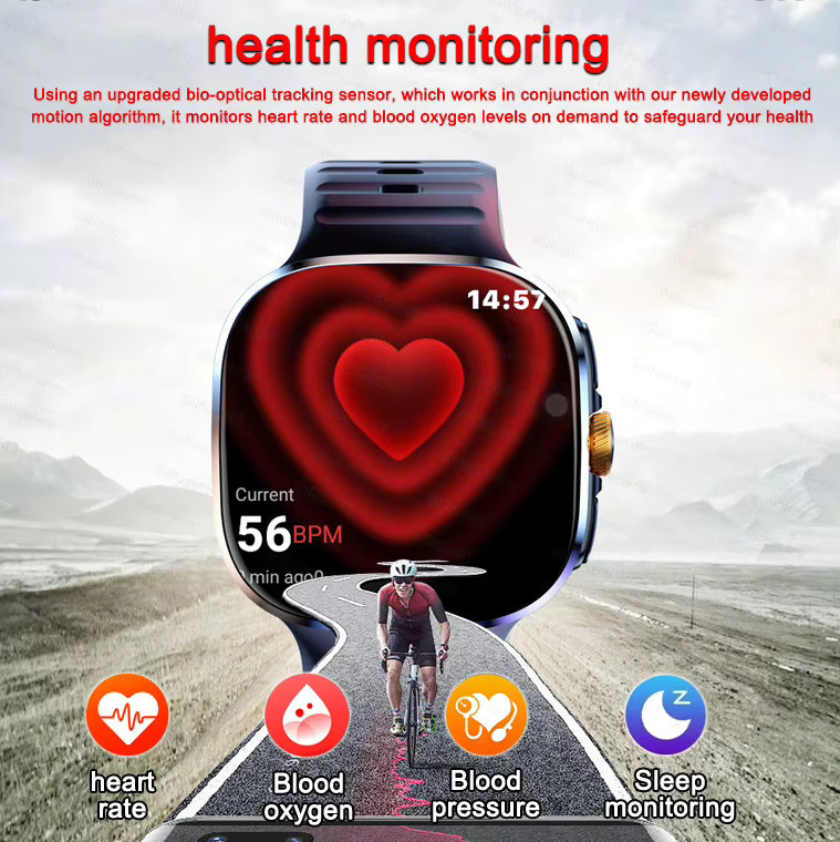 KAVSUMI Smartwatch mit 2,40 Zoll Display, 4G/5G, 190 Grad rotierbarer Kamera, GPS, WLAN und Android 10.0 in Schwarz - Bild 5