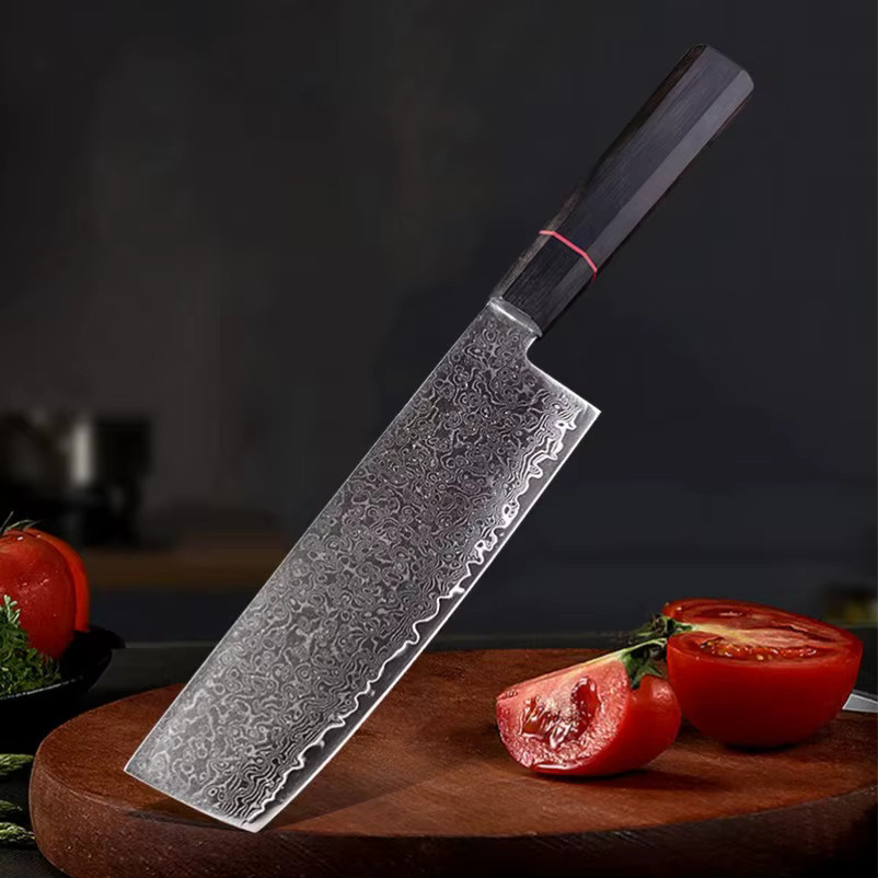 GuanQi Damaskus Kochmesser mit G10 Griff als Allzweckmesser für Fleisch, Fisch und Gemüse - Bild 2