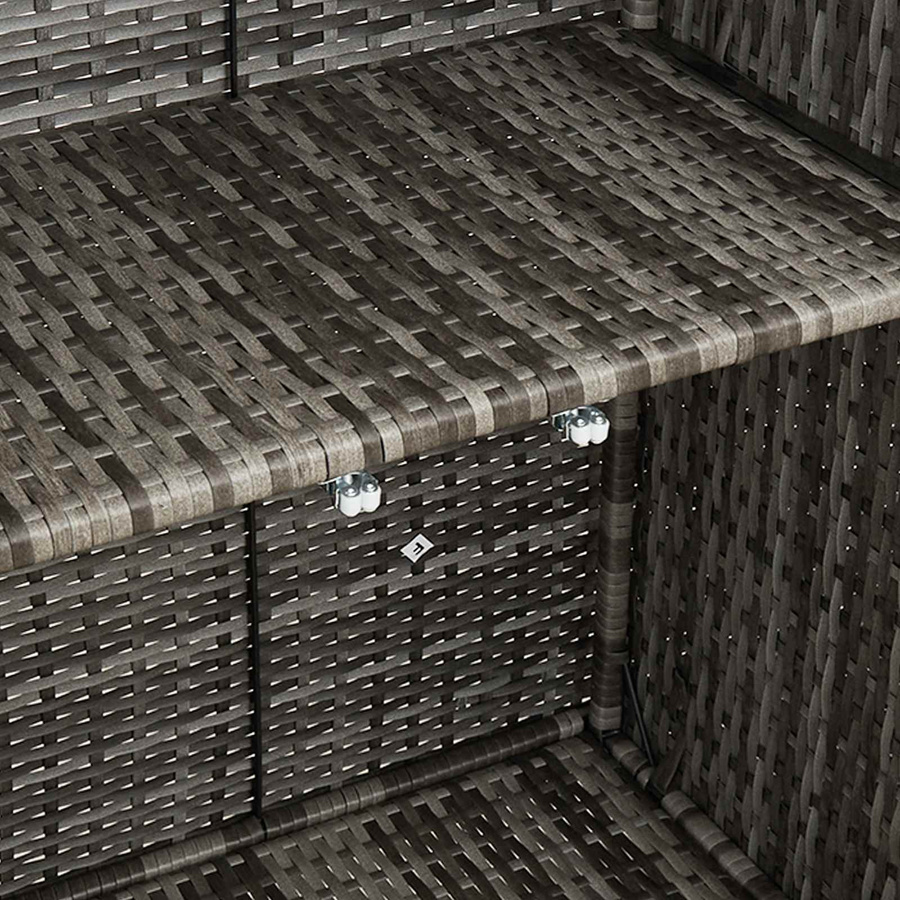 vidaXL Aufbewahrungsschrank mit Regal in Grau und Rattan-Optik, B/T/H: 100 x 36 x 102 cm - Bild 3
