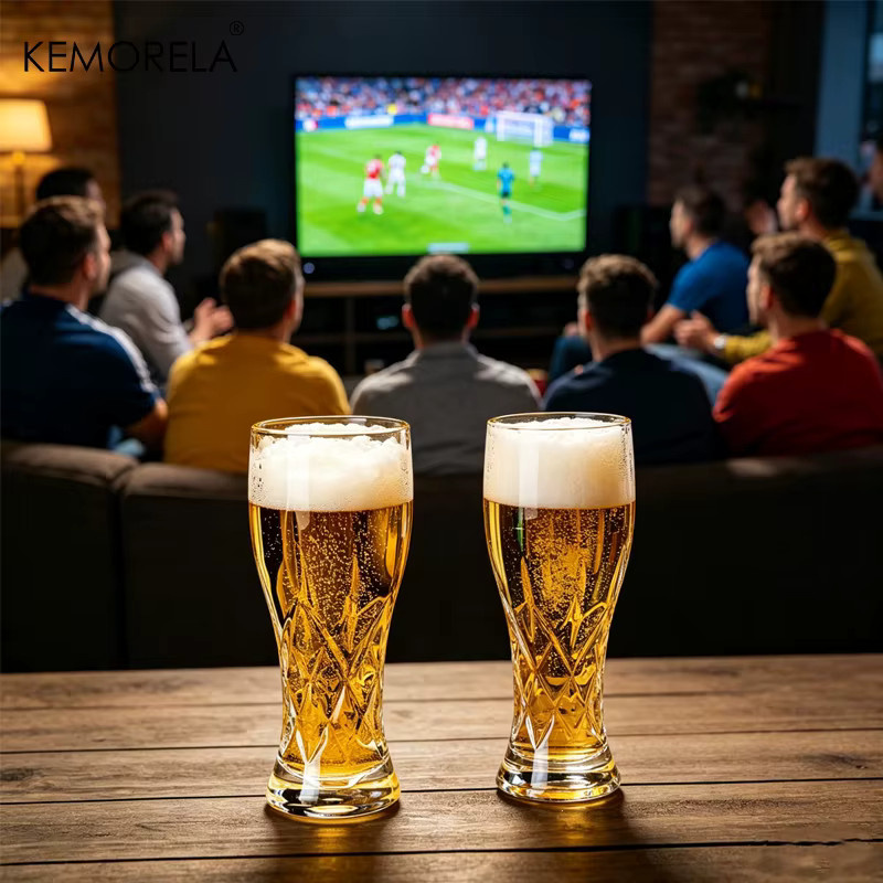 KEMORELA Glas-Bierkrug transparent, 400 ml Trinkglas für Bier, Wodka und Spirituosen - Bild 2