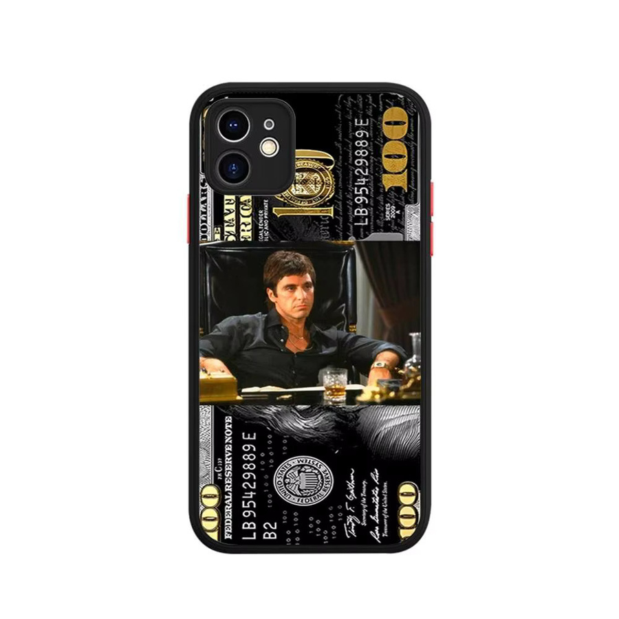 Matte Handyhülle im Scarface-Filmdesign für iPhone 11, 12, 13, 14 Pro Max und weitere Modelle, transparent multicolor - Bild 2
