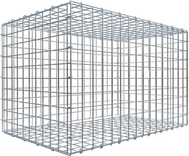 C-Ring Gabione aus Stahl in Silbergrau, Maschenweite 5 x 5 cm, B/T/H: 80 x 50 x 50 cm - Bild 1