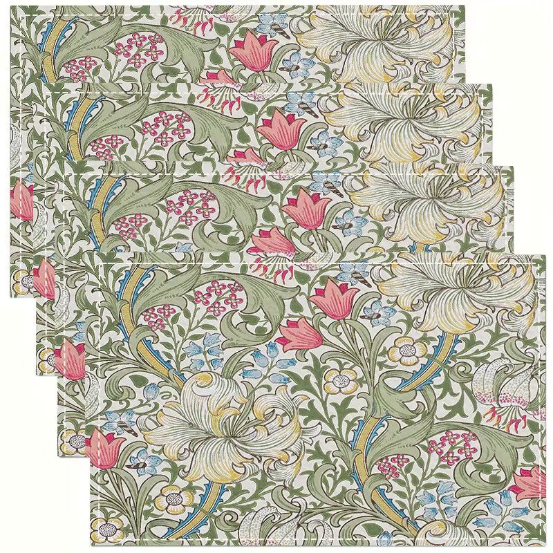 VIKAMA Tischsets im europäischen Vintage-Floral-Design, wasserdicht, ideal für Restaurant und Nachmittagstee - Bild 4