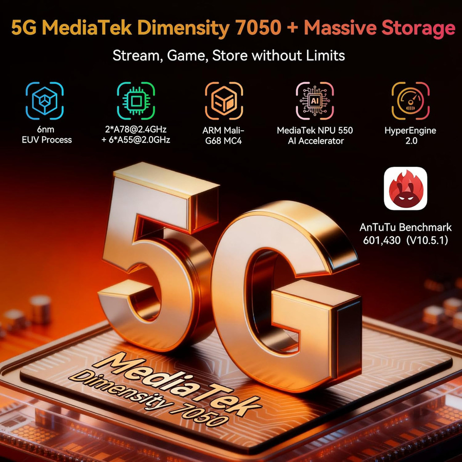 Blackview XPLORE 1 5G Smartphone mit 256 GB Speicher, 20000 mAh Akku und 6,78 Zoll Display in Orange - Bild 4