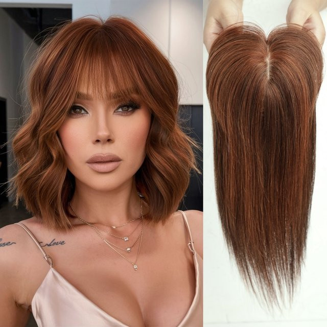 HAIRCUBE Echthaar-Topper Auburn, 14 Zoll, Remy-Echthaar, Damen - Bild 1