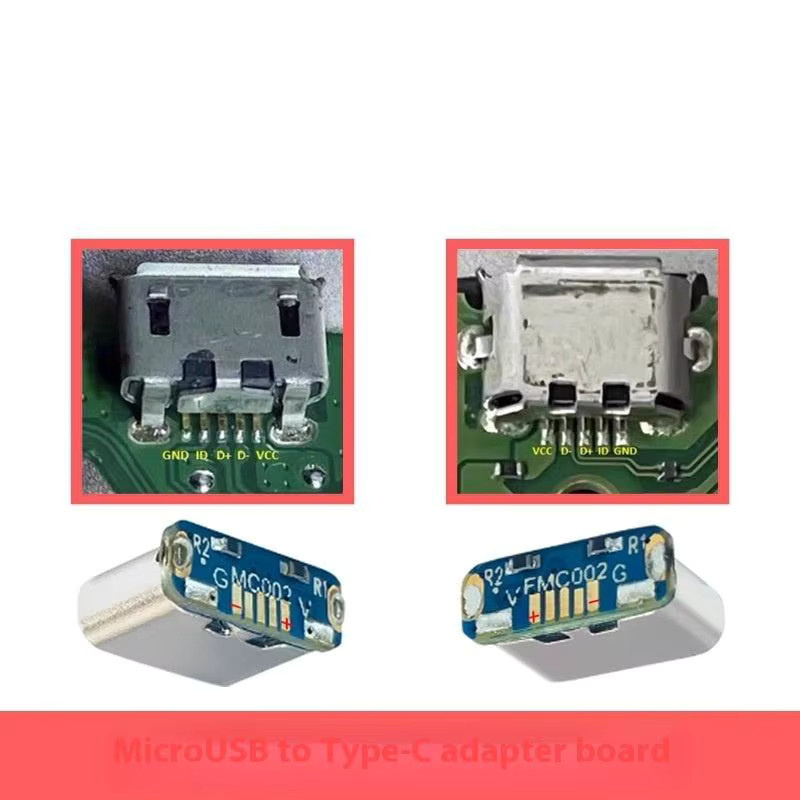 HUXUAN USB-C Ladeanschluss Set für PCB-Lötarbeiten, 2 Stück DIY-Reparaturadapter, 5-polige USB-C Buchse in Silber, SMD/SMT Typ - Bild 5