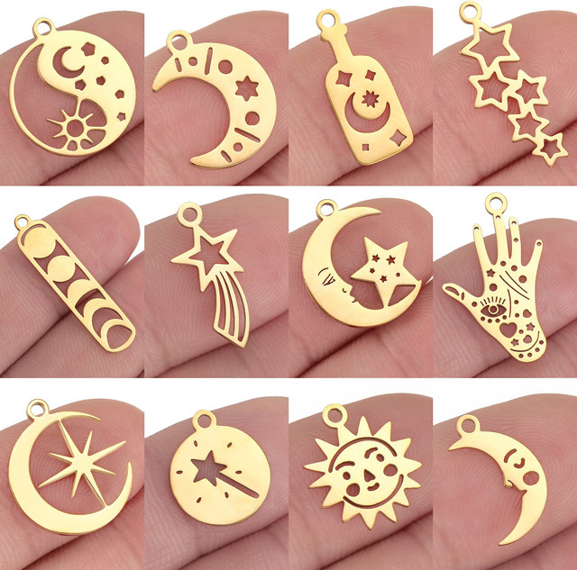 DOOYIO Stern-Mond-Anhänger, Edelstahl, Unisex - Bild 1