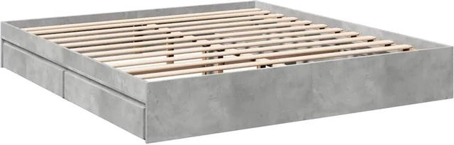 vidaXL Bettgestell mit Schubladen in Betongrau aus Holzwerkstoff B/T/H: 180 x 200 cm - Bild 1