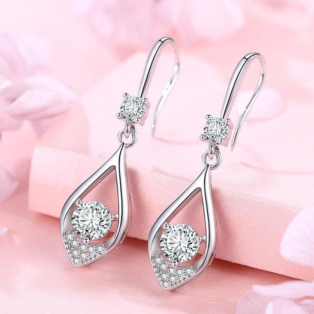 YIRAN Jewelry Tropfenohrring 925 Silber, Diamant, Rosa Topas, Damen - Bild 1