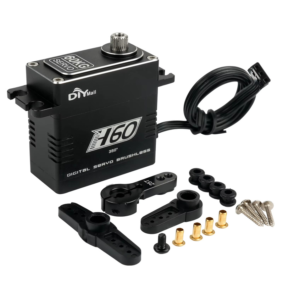 wishiot Digitalservo, Metallgetriebe, 60 kg Drehmoment, Schwarz - Bild 4