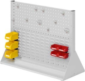 Kappes Stellwand RasterPlan Gr. 2 doppelseitig in RAL 7035 Grau mit Ausstattung 1, B/T/H: 100 x 43 x 76 cm - Bild 1