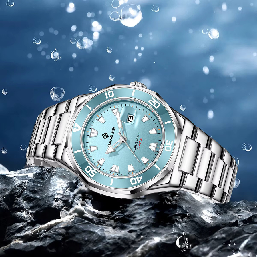 BangWEI Armbanduhr, Quarz, Edelstahl, Blau, Herren - Bild 3