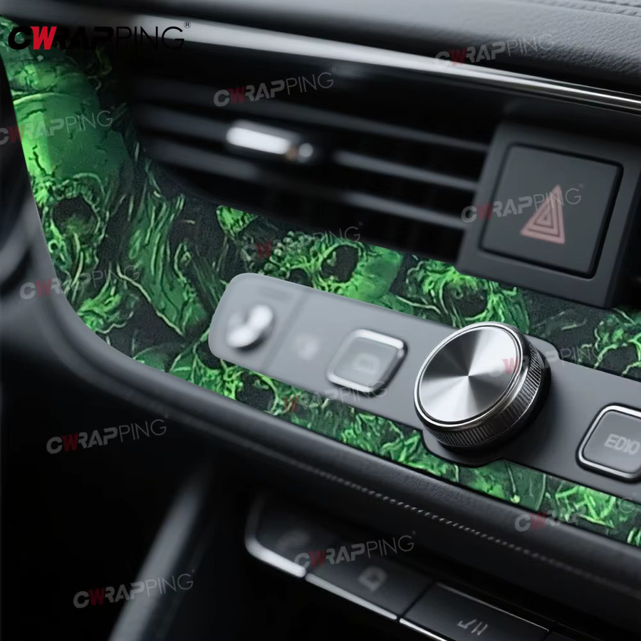 Wasserdichte Vinyl Folie mit Schädel-Textur für Auto und Motorrad in Grün - Bild 5