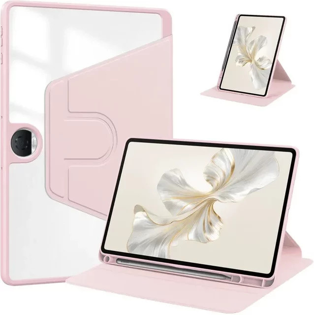 Acryl-Rotationshülle für OnePlus Pad GO 11,4 Zoll und OPPO Pad Neo Air 2 11,4 Zoll 2024 aus PU-Leder mit Standfunktion und Stifthalter in Pink oder Purple - Bild 1
