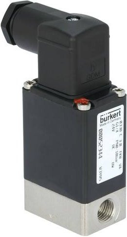 Bürkert Direktgesteuertes Ventil 122101 0330 in Schwarz, 24 V/DC, G 1/4 Muffe, Nennweite 4mm - Bild 1