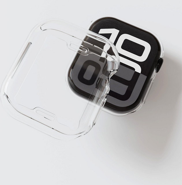 PEO TPU-Gehäuse und Displayschutzfolie für Apple Watch Serie 9 8 7 6 5 4 SE in Transparent - Bild 1
