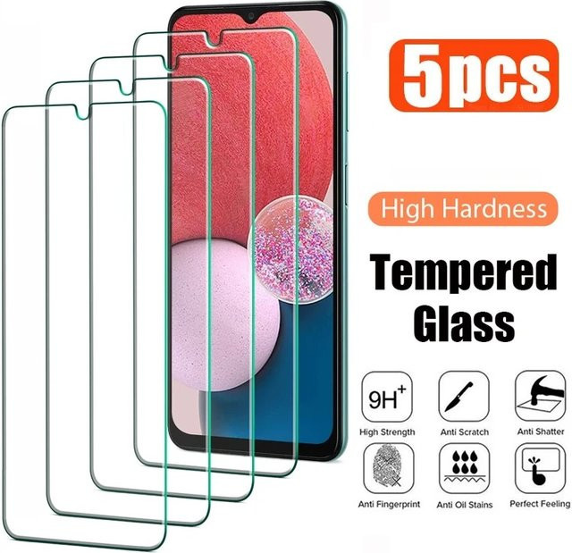 5 Stück Samsung Displayschutzfolie aus gehärtetem Glas, transparent, passend für Samsung A02, A02S, A03, A03S, A4, A4S, A5, A5S - Bild 1