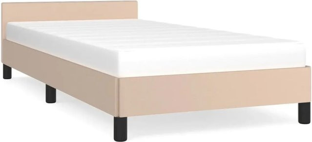 vidaXL Bettgestell mit Kopfteil in Braun aus Kunstleder B/H: 80 x 200 cm - Bild 1