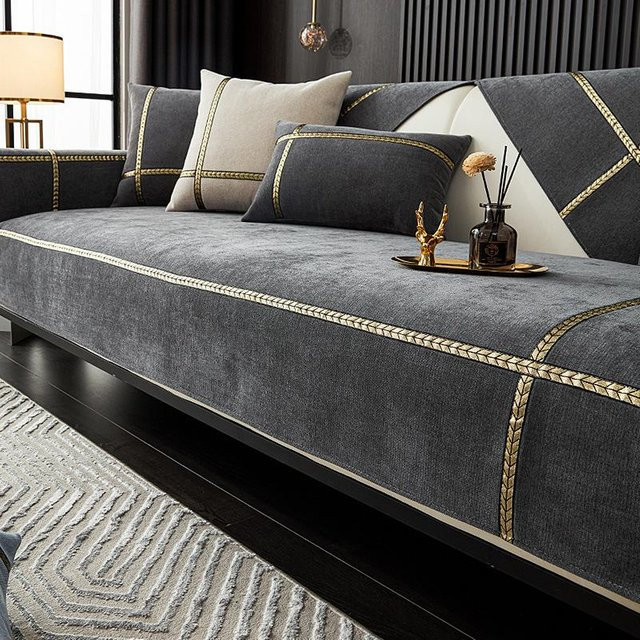 Modernes Chenille-Sofa-Kissen mit rutschfester Leder-Unterseite für dein Kombi-Sofa von Your Warm Home, B/B: 70 x 70 cm - Bild 1