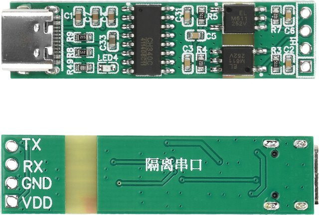 diymore USB zu TTL Konverter mit CH340 Hochgeschwindigkeitsisolation und USB-C Schnittstelle, 3,3 V/5 V, Grün - Bild 1