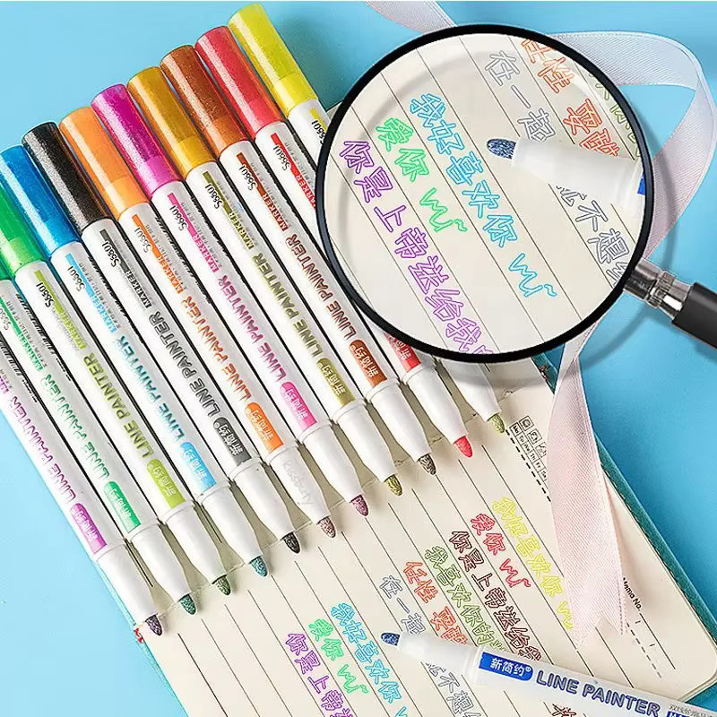 Kissbuty Doppel Linie Marker Set in Multicolour für Scrapbooking und Zeichnungen - Bild 2