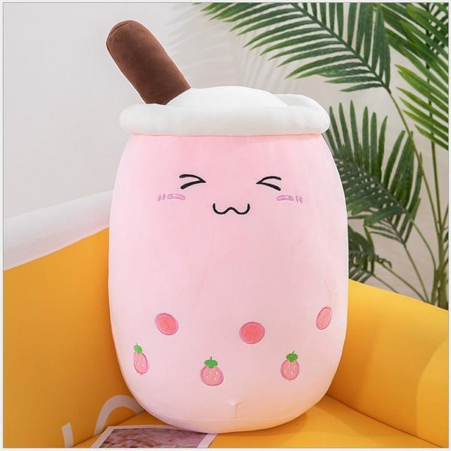 Bubble Tea Plüschtier Boba Milchtee, Kuscheltier Kissen, 24cm - Bild 1