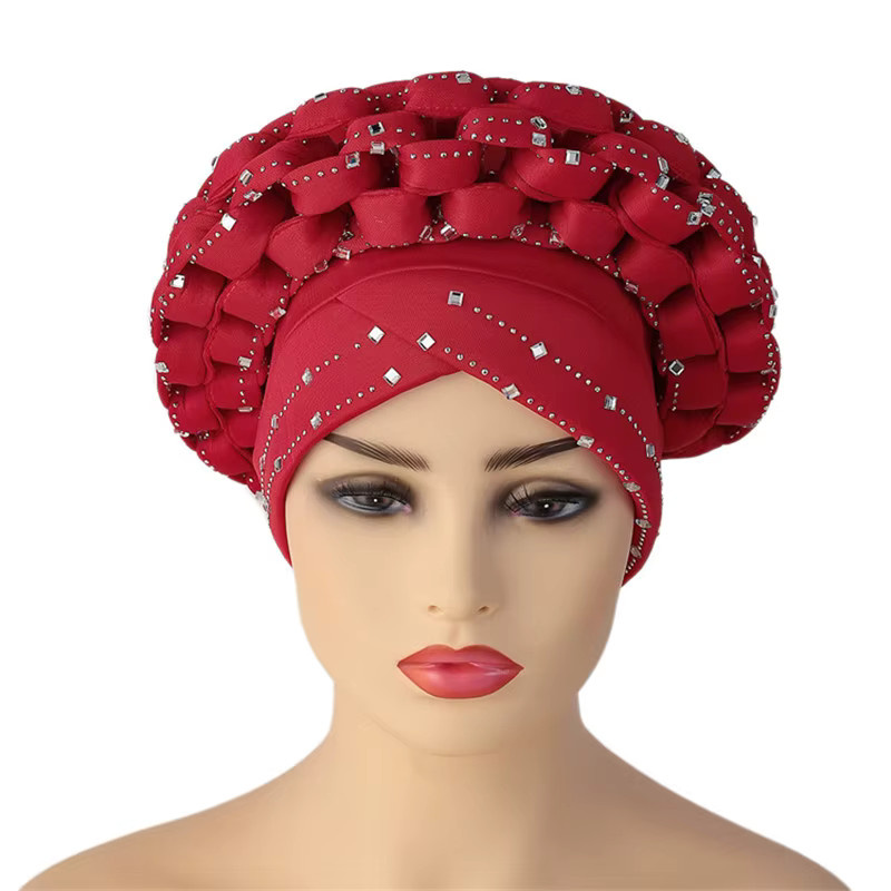 JJYANJIN Kopfschmuck Turban-Mütze, Glitzer-Diamanten, Damen - Bild 2