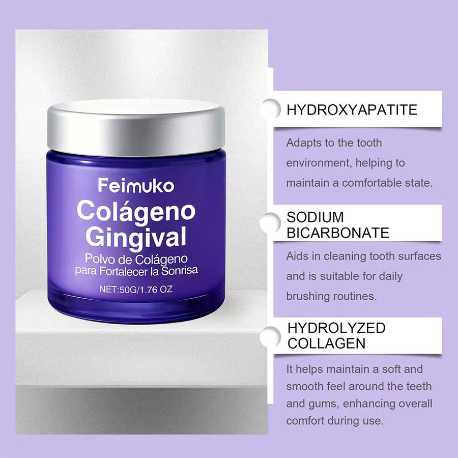 Feimuko Kollagen-Zahnfleischpulver, Unisex, 50g - Bild 2