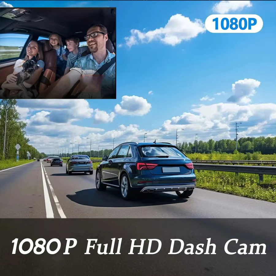 HONG TONG Dual-Lens Dashcam FHD 1920x1080P Auto-DVR Fahrzeug-Videorekorder für Innenraum und Außenbereich in Schwarz - Bild 3