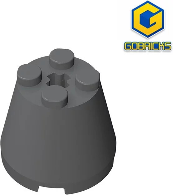 Gobricks GDS-1047 Kegel 3 x 3 x 2, Bausteine, Grau - Bild 1