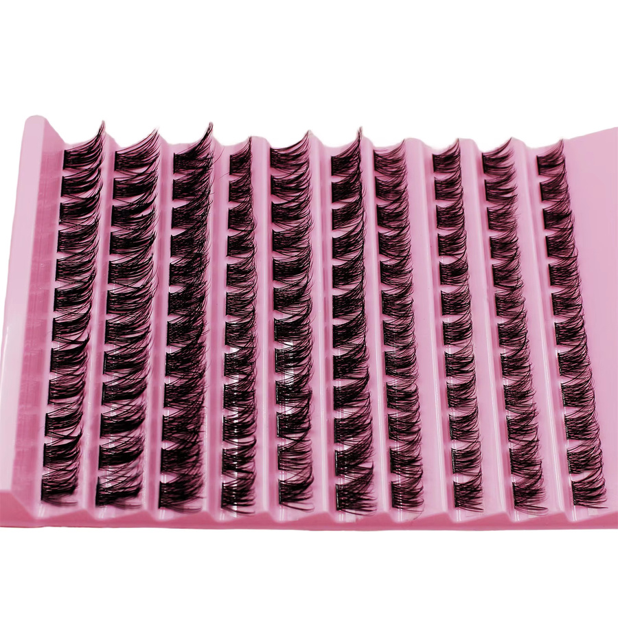 Wimperncluster, 120 Stück, 8–16 mm, D-Locken, Black, Natürlich - Bild 5