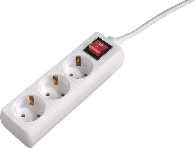 Hama Steckdosenleiste 3-fach mit Schalter in Weiß mit 5 m Kabel - Bild 1
