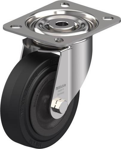 Blickle Lenkrolle LIX-VKHT 100G-OF aus Edelstahl und Kunststoff in Silber und Schwarz mit 100 mm Rad-Durchmesser und 100 kg Tragfähigkeit - Bild 1