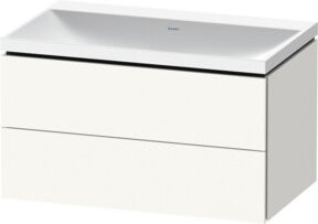 Duravit L-Cube Waschtisch-Set in Weiß Matt mit 2 Schubladen, Wandhängend, B/T/H: 80 x 48 x 48 cm - Bild 1