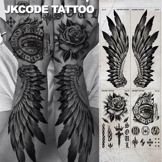 JKCODE TATTOO Arm-Tattoo-Set, 4-teilig, Street-Graffiti-Stil, wasserdicht - Bild 1