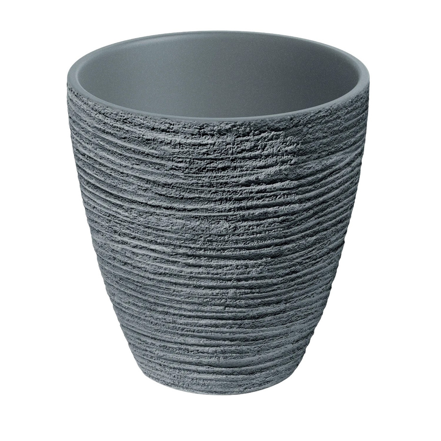 Prosperplast Blumentopf Defora Betongrau mit horizontalen Linien, Durchmesser: 40 cm, Höhe: 40 cm, Breite: 40 cm, Tiefe: 40 cm - Bild 2