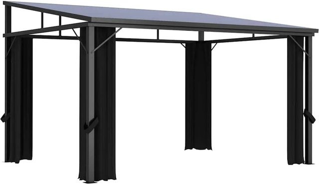 vidaXL Pavillon mit Vorhängen in Anthrazit mit B/T/H: 405 x 294 x 244 cm - Bild 1