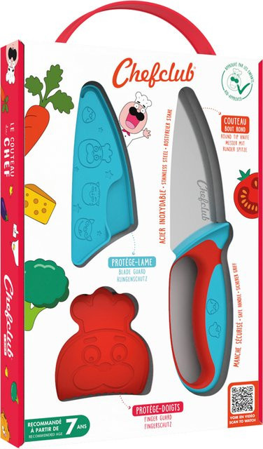 CHEFCLUB Kinderkochen Messer für Kinder, Blau & Rot, ab 7 Jahren - Bild 1