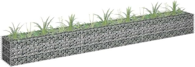 DELUKE Gabionen Hochbeet ROON aus verzinktem Stahl in Silber, B/T/H: 270 x 30 x 30 cm - Bild 1