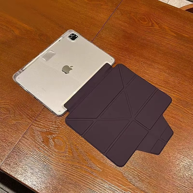 Greliana Magnetische iPad Hülle mit Y-förmigem Faltschließer für iPad Air und iPad Generationen in Schwarz und Lila - Bild 1