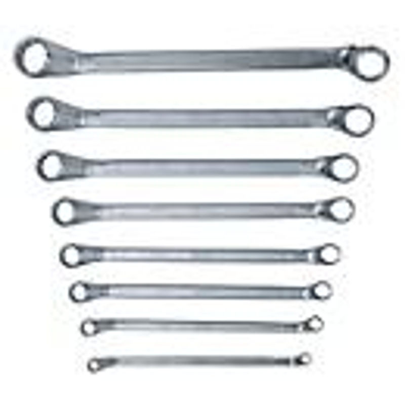 KS Tools Doppel-Ringschlüssel-Satz gekröpft, 8-teilig, Chrom-Vanadium, Silber, Schlüsselweite 6-22 mm - Bild 2