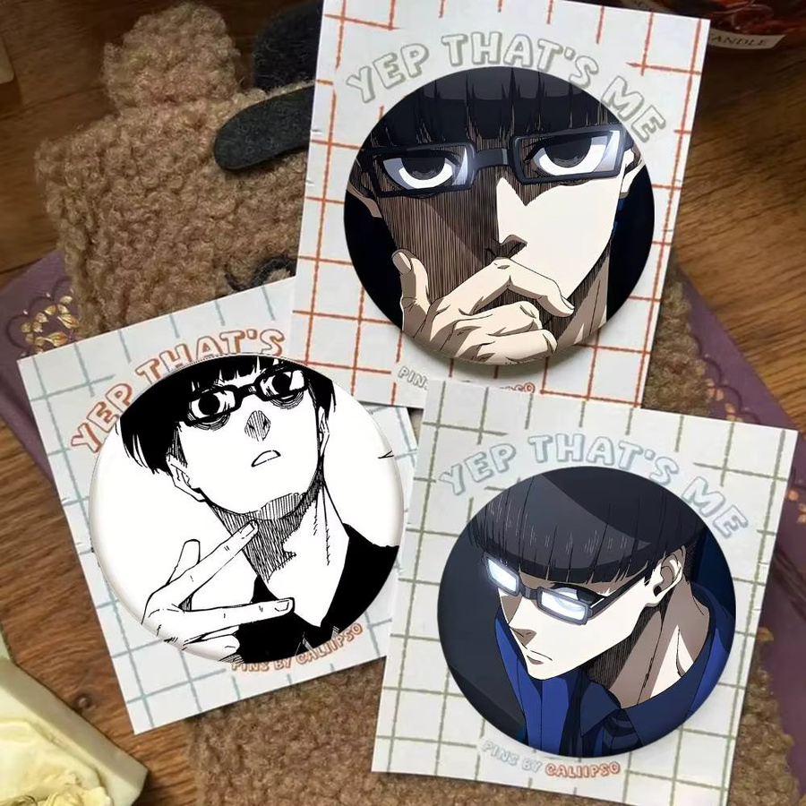 Mesuca Brosche, Anime Jinpachi Ego, Emaille-Pin, Rund - Bild 2