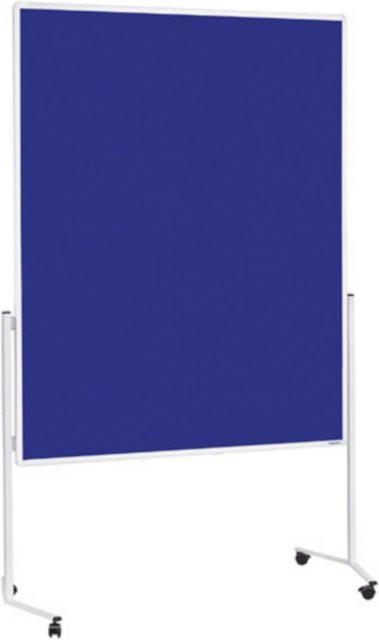 Magnetoplan Moderationstafel mobil mit weißem Rahmen und blauem Filz, B/H: 120 x 150 cm - Bild 1