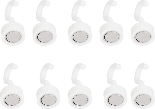 TOMTOP JMS Set aus 10 magnetischen Schwerlast-Haken aus ABS-Kunststoff in Weiß für Kühlschrank und Mikrowelle - Bild 1